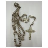 Antique Rosary Glass Beads Crucifix