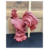 Large Vintage Red Rooster Sculpture