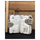 Open Witch Skeleton Halloween Spell Book Decor