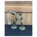 2 Green Venus Metal FlytrapTable Decor
