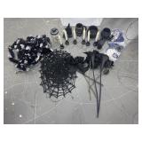 Lot of Halloween Decor Spider Webs & More