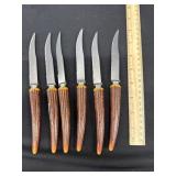 Sheffield Stainless Faux Antler Handle Knives