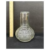 Vintage Pressed Glass Decanter W/ Glass Cup