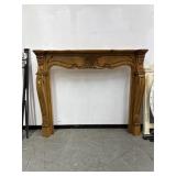 Vintage Carved Walnut Fireplace Mantel Louis XV