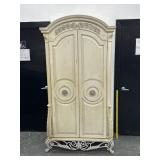 Vintage Armoire on Metal Scrollwork Base