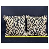 2 Tiger Print  Down Feather Pillows