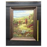 Large Framed Canvas Poppies Countryside 46x58