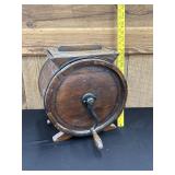 Antique Tabletop Wooden Cylinder Butter Churn