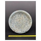 20" Glazed Pottery Charger w/Metal Stand