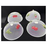 4 Vintage Mesh Round Food Cover Tents 14"