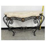 Wrought Iron & Marble Console Table