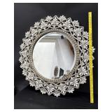 Pier 1 Distressed Ornate Floral Round Mirror