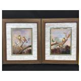 2 Vintage Framed Bird Prints