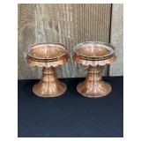 Vintage Solid Copper Candle Holders