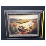 Waiting For You Canoe Framed Print 37x48