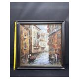 Framed Painting Venice Canal 37x37