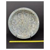 20" Glazed Pottery Charger With Metal Stand