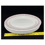 4 Vintage Buffalo Pottery Oval Platters 12"
