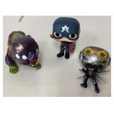 3 Collectible Pop Culture Figurines Including Capt