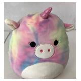Plush Multicolored Unicorn Toy with Sparkly Horn