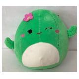 Plush Green Cactus Character Toy with Pink Flower