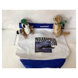 Indianapolis Zoo Bag With Plush Animals, 17 x 18 I