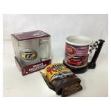 NASCAR Memorabilia with Ceramic Mugs and Koozie