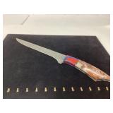 Damascus Steel Knife With Multicolored Handle, App