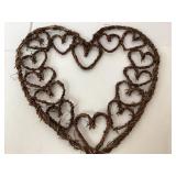 Heart-Shaped Wicker Wall Hanging, 16 x 17 Inches