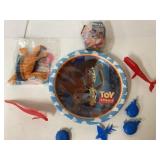 Toy Lot Featuring Toy Story Plate and Assorted Fig