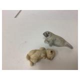 Sandicast Dog and Walrus Figurines, Approx. 3.5 an