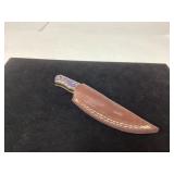 Handcrafted Knife With Decorative Handle and Leath