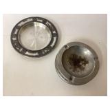 Silver-Toned Ash Tray and Engraved Baptism Plate S Silver-Toned Ash Tray and Engraved Baptism Plate S