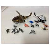 Military Toys Lot With Helicopters, Figures, and F Military Toys Lot With Helicopters, Figures, and F