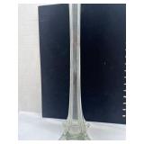 Clear Glass Bud Vase with Ribbed Design and Flat B Clear Glass Bud Vase with Ribbed Design and Flat B