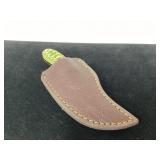 6-Inch Handmade Knife with Green Handle and Leathe 6-Inch Handmade Knife with Green Handle and Leathe