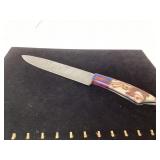 Damascus Steel Knife With Multicolored Handle, App Damascus Steel Knife With Multicolored Handle, App