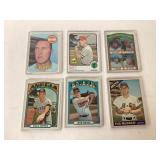 Six Vintage Baseball Cards Featuring Players from Six Vintage Baseball Cards Featuring Players from