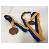 Bronze Medals with Blue and Yellow Ribbon Bronze Medals with Blue and Yellow Ribbon