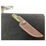 Handcrafted Knife with Multicolor Wood Handle and Handcrafted Knife with Multicolor Wood Handle and