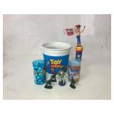 Toy Story Miscellaneous Lot With Figures, Glasses, Toy Story Miscellaneous Lot With Figures, Glasses,