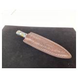 Damascus Steel Knife with Multicolored Handle and Damascus Steel Knife with Multicolored Handle and