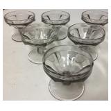 Six Clear Glass Sherbet Cups Approximately 3 Inche