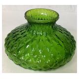 Green Glass Lamp Shade With Textured Design, Appro