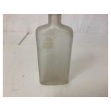 Vintage Frosted Glass Bottle Approximately 6 Inche