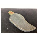 Damascus Steel Knife with Multicolored Handle and