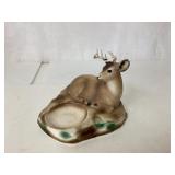 Ceramic Deer Figurine Ashtray, 6 1/2 x 6 1/2 x 6 I