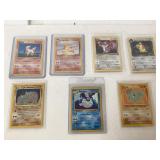 7 Vintage Pokemon Trading Cards in Sleeves