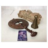 Lot Featuring Griswold Cast Iron Damper, Brass Bel