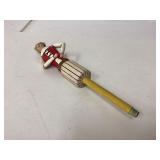 Wooden Articulated Doll with Painted Outfit on Sti